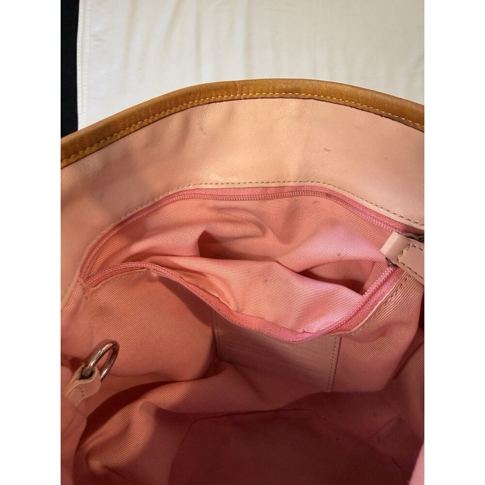 Coach Hamptons Optic Signature Clip Hobo Bag 7028 Pink Pastel Vintage Purse READ - Picture 9 of 16
